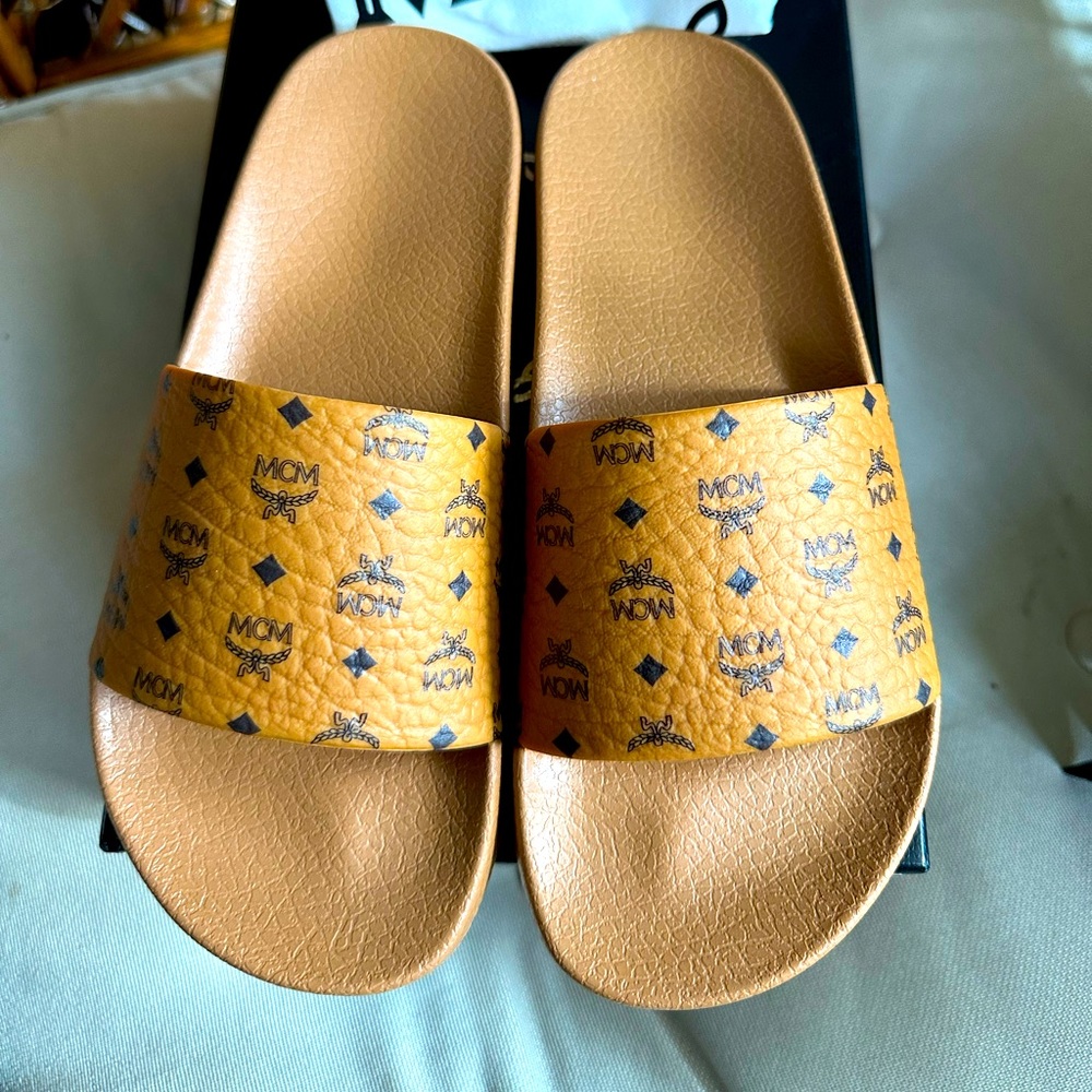Nwt Mcm Monogram Print Slide - image 1